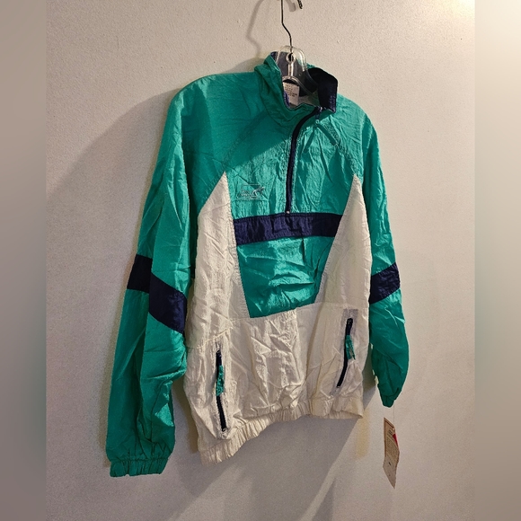 Vintage Jackets & Blazers - Vintage 1980's Pace Setter Retro Colored Windbreaker | Size Medium